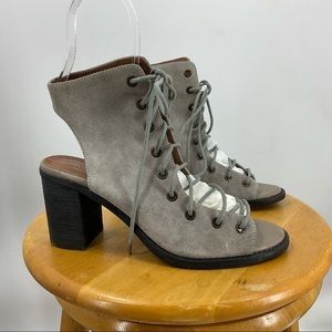 Jeffrey Campbell for free people gray suede lace up open toe heeled sandal